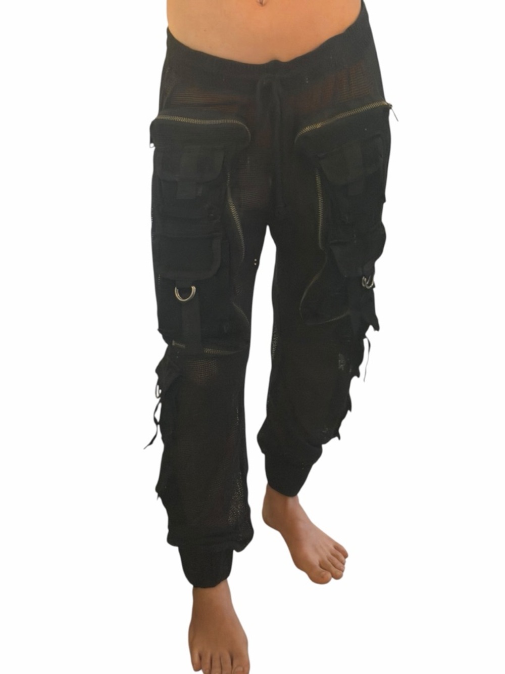Black Tactical Cargo Jogger Pants - Picture 4 of 6